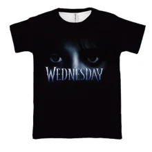 3D футболка Wednesday с глазами Уэнсдэй