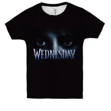 Дитяча 3D футболка Wednesday з очима Венсдей