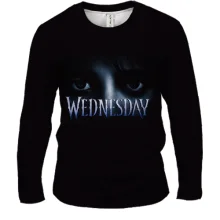 Мужской 3D лонгслив Wednesday с глазами Уэнсдэй