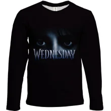 Детский 3D лонгслив Wednesday с глазами Уэнсдэй
