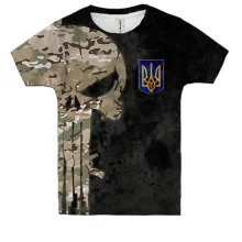 Детская 3D футболка Punisher skull multicam