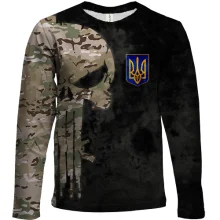 Детский 3D лонгслив Punisher skull multicam