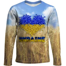 Детский 3D лонгслив Love Ukraine (пшеничное поле)