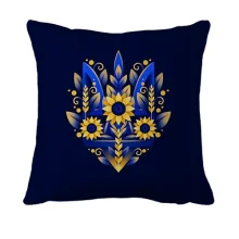 3D подушка Герб Украины с подсолнухами (АРТ) 2