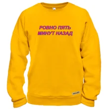 Світшот з написом "Рівно п'ять хвилин тому"
