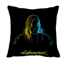 3D подушка Cyberpunk 2077 с неоновым портретом