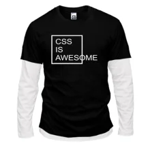Комбинированный лонгслив с надписью "Css is awesome"
