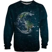 3D свитшот с кибер планетой Землей
