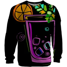 3D свитшот с неоновыми коктейлями