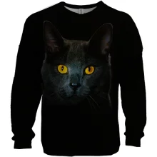 3D світшот з чорним котом