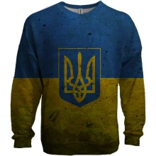 3D свитшот с флагом и гербом Украины