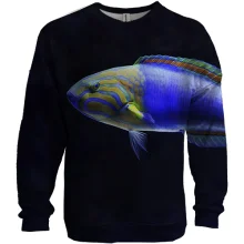 3D свитшот с синей рыбкой