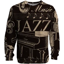 3D світшот Jazz Music Instruments