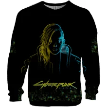 3D світшот Cyberpunk 2077 з неоновим портретом
