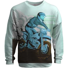 3D свитшот с грязным мотоциклистом