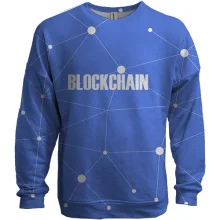 3D свитшот Blockchain с цифровой сетью