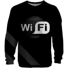 3D свитшот Wi-Fi с чёрным шаром