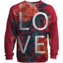 3D свитшот с розами Love