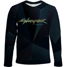 Детский 3D лонгслив "Cyberpunk 2077" полигональная_2