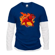 Комбінований лонгслів з червоною собакою (devil)