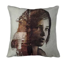 3D подушка The Last of Us с Элли на фоне пейзажа