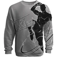 3D свитшот Kick Boxing с силуэтом бойца