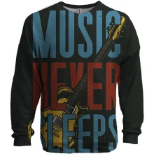3D свитшот music never sleeps