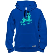 Толстовка с бегущим оленем в снежинках