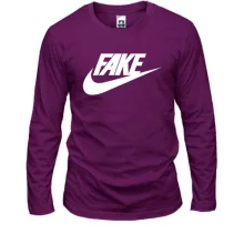 Чоловічий лонгслів з надписью "Fake" в стилі Nike