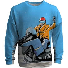 3D свитшот Man and Snowmobile