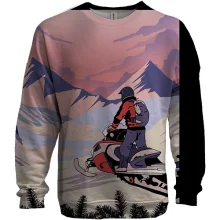 3D свитшот Snowmobile and Mountain Landscape
