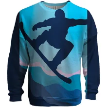 3D свитшот Blue Snowboarder