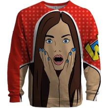 3D свитшот Pop Art Girl Wow!