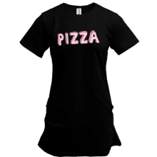 Подовжена футболка з написом "Pizza"
