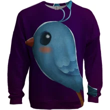 3D свитшот Light-blue bird