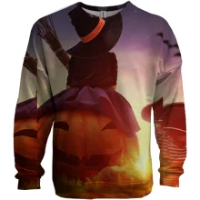 3D свитшот Halloween pumpkin sunset
