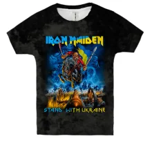 Детская 3D футболка Iron Maiden - stand with Ukraine