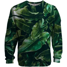 3D свитшот Green leaves pattern