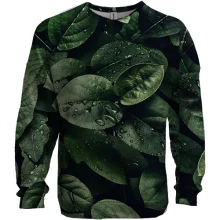 3D свитшот Green leaves pattern 2