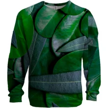 3D свитшот Green leaves pattern 4