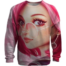 3D свитшот Pink anime girl