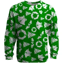3D свитшот Christmas green pattern