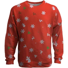 3D свитшот Snowflakes on red