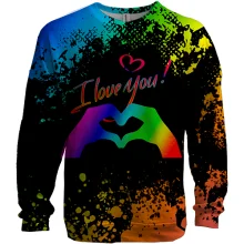 3D свитшот I love you rainbow