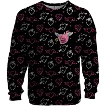 3D світшот Love and hearts pattern 4