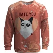 3D світшот I hate you cat
