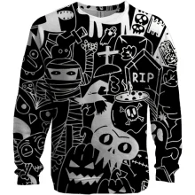 3D свитшот Halloween black and white