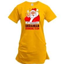 Туника с надписью "Ukrainian drinking team" и Дедом Морозом