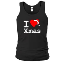 Чоловіча майка з написом "I love Xmas"