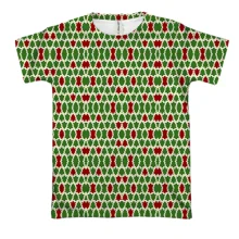 3D футболка с красными и зелеными ёлочками